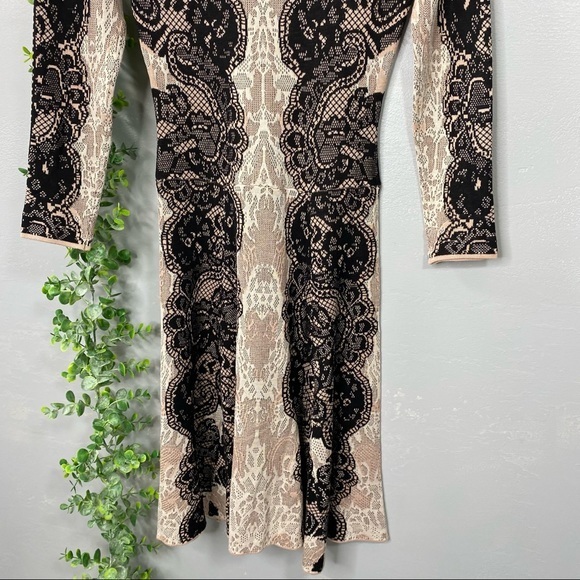 BCBGMaxAzria Bare Pink Black Lace Alma Dress - Picture 14 of 14